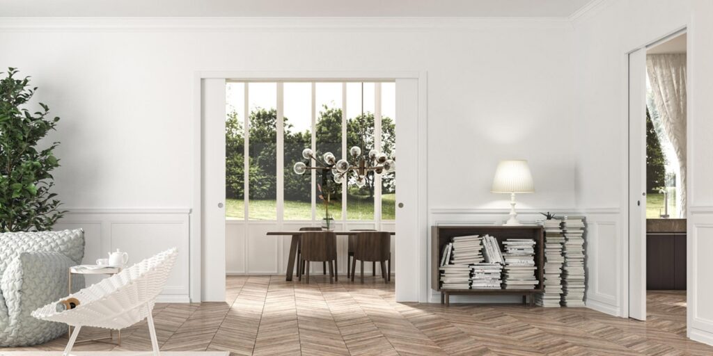 Counterframe for sliding doors with jambs by Eclisse